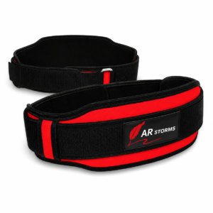ARSTORMS Padded Weightlifting Belt – Red & Black Gym Support Belt