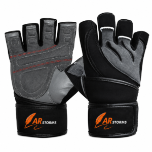 ARSTORMS Weightlifting Gloves with Wrist Support – Black & Grey