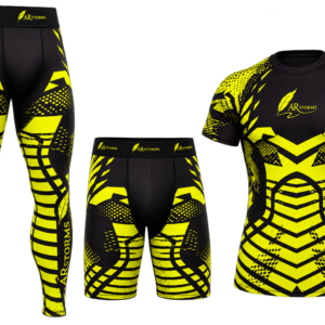 ARSTORMS Men’s MMA Compression 3-Piece Set – Rash Guard, Compression Shorts & Pants