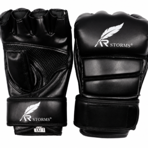 ARSTORMS Black MMA Training & Grappling Gloves – Padded Open Finger Design