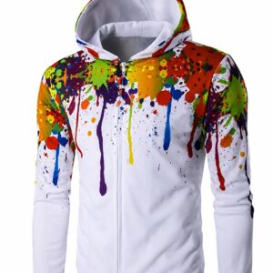 ARSTORMS Multicolor Splatter Zip-Up Hoodie
